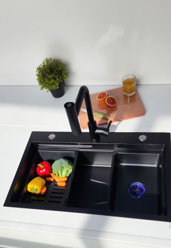 Многофункциональная кухонная мойка из нержавеющей стали BZ9949HS цвета Черный