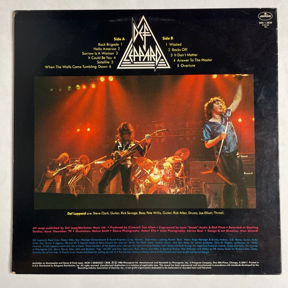 Винтажная виниловая пластинка LP Def Leppard On Through The Night (USA 1980)