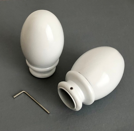 Наконечники "Беллуно" для кованых карнизов d25 мм, цвет белый глянец