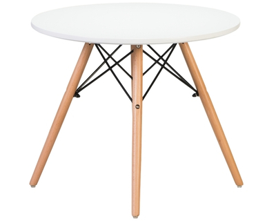 Стол журнальный DOBRIN SHELLEY, ножки светлый бук, цвет белый
