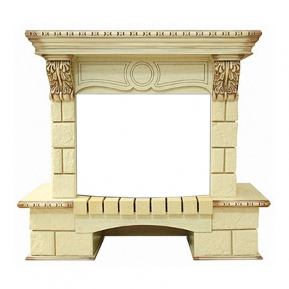 Портал Royal Flame Pierre Luxe слоновая кость