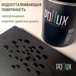 Пропитка для дерева водоотталкивающая акриловая матовая Pollux FB Water 100 "Блэк Сенд" 3 в 1, антисептик / лазурь / грунтовка для древесины, быстросохнущая, без запаха, черная, 1 литр
