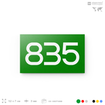 Номер на дверь 835, табличка на дверь для офиса, квартиры, кабинета, аудитории, склада, зеленая 120х70 мм, Айдентика Технолоджи