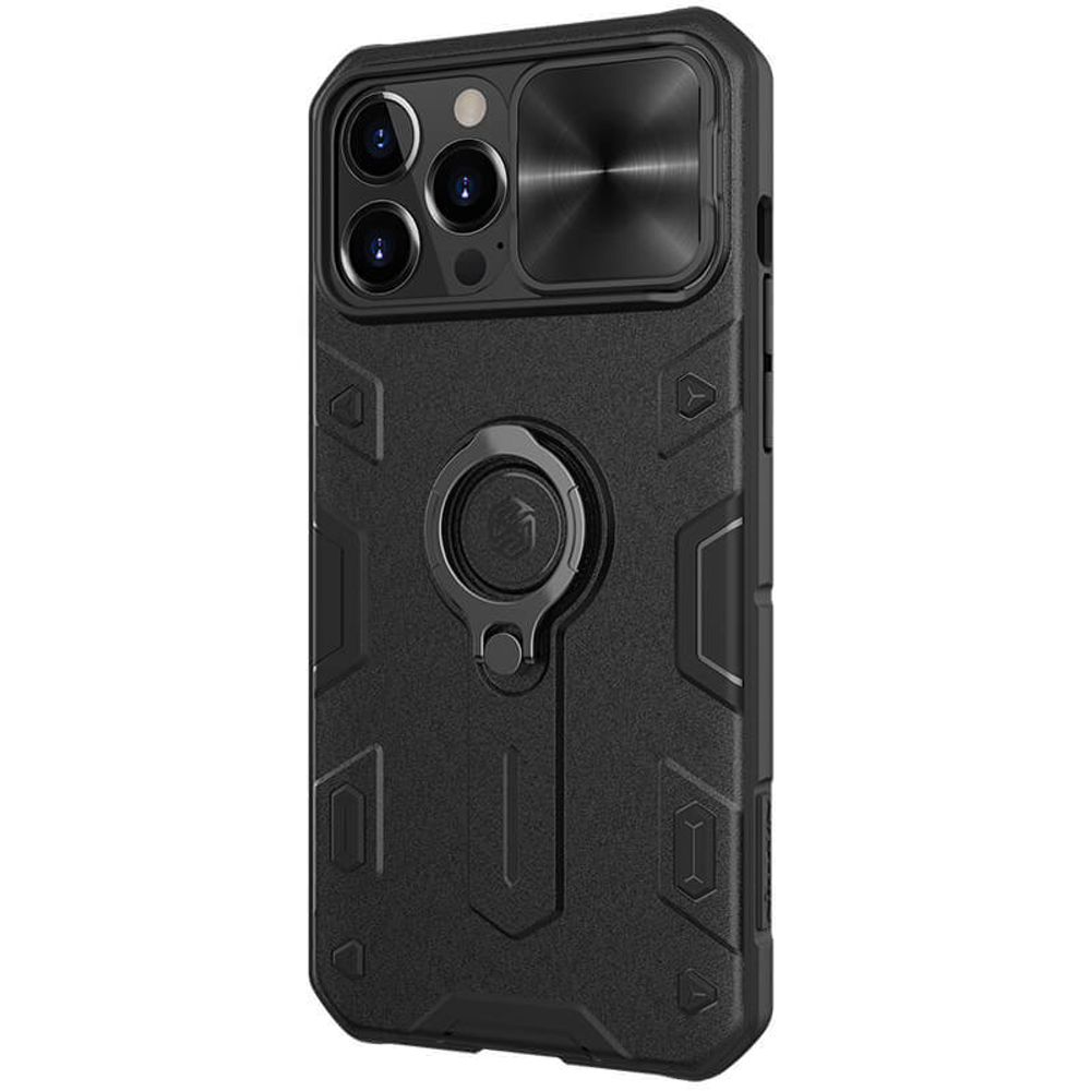 Противоударный чехол с кольцом и защитой камеры Nillkin CamShield Armor Case для iPhone 13 Pro Max