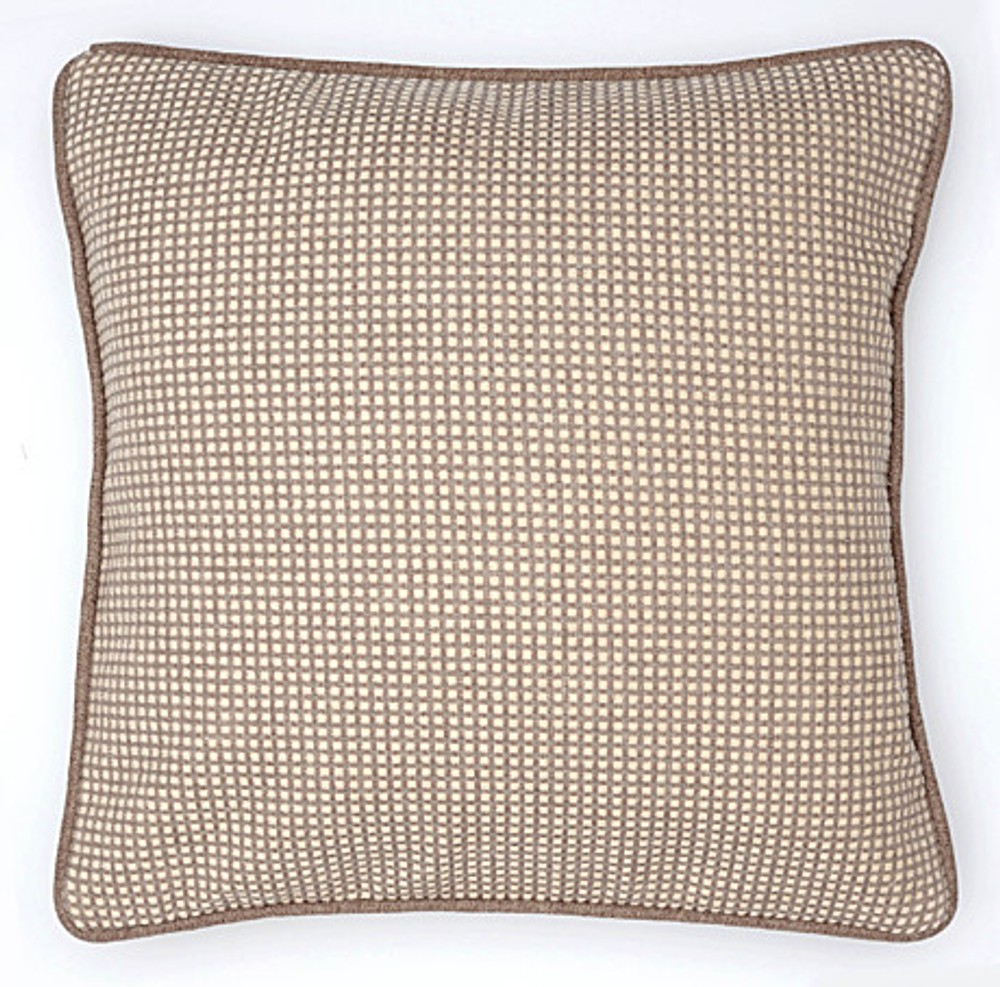 nan CUBEПодушка декоративная 40х40 кремово-бежевая клетка Textil Roig 40x40