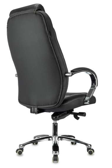 Кресло руководителя Бюрократ T-9923SL черный кожа крестов. металл хром