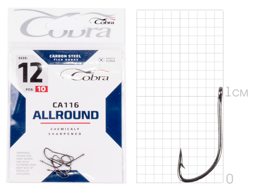 Крючки Cobra Allround CRYSTAL сер. CA116 разм. 012 10шт.