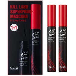CLIO Kill Lash Superproof Mascara 01 Long Curling Суперстойкая удлиняющая тушь для ресниц 1+1