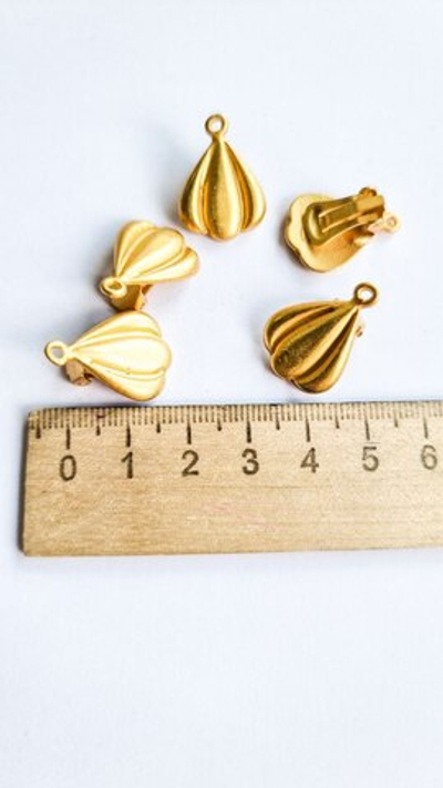 0606 Клипсы "Воздушный шар" Италия, мат. позолота, пара