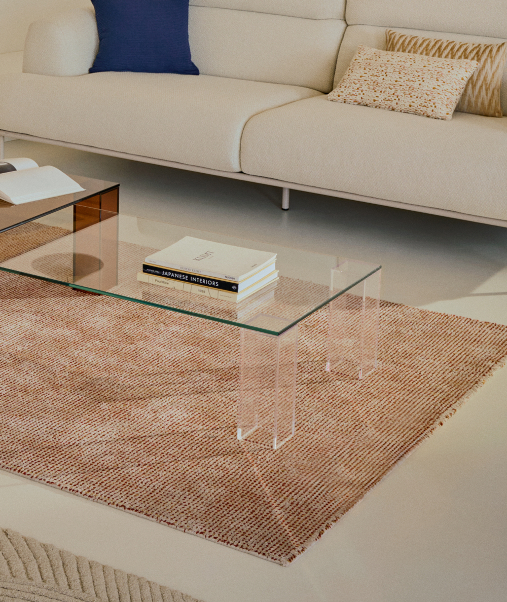 Журнальный столик Adularia из стекла прозрачного цвета 140 x 60