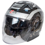 Шлем мото открытый HIZER J228 №2 (XL) black/gray