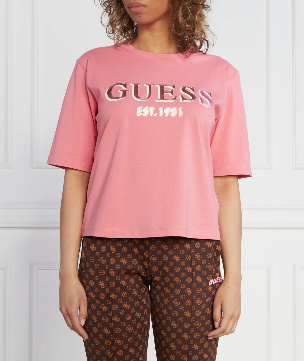 Футболка BEULAH BOXY GUESS ACTIVE - розовый(V3YI16 I3Z14)