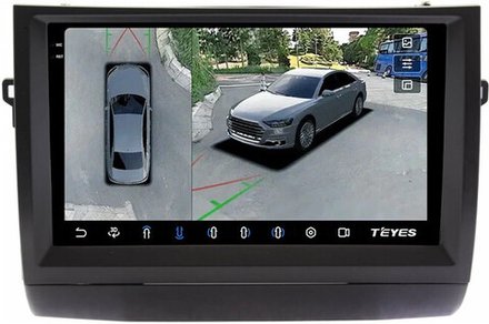 Магнитола для Toyota Prius 20 2003-2011 (вниз, авто с JBL) - Teyes CC3-2K-360 на Android 10, 2K QLED, 6Гб+128Гб, CarPlay, 4G SIM-слот, 4 камеры в комплекте