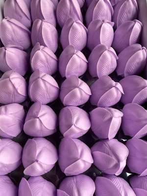 Мыльные бутоны «Тюльпаны» в коробке 50 шт Сиреневые