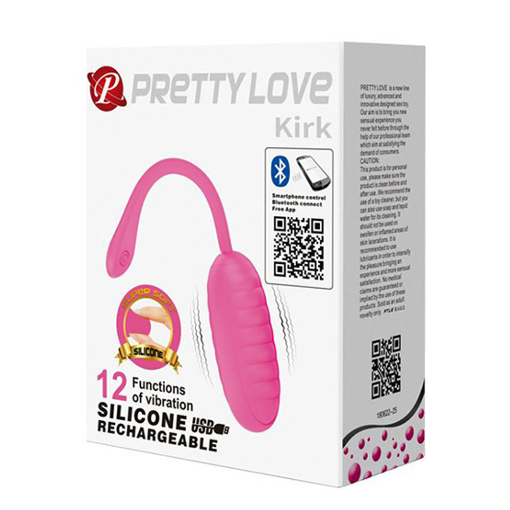 Розовое виброяйцо с управлением через смартфон Pretty Love Kirk BI-014654HP