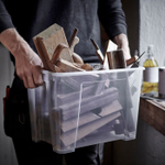 Контейнер IKEA SAMLA (САМЛА), Прозрачный, 39x28x28 см, 22 л