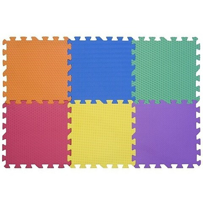 Коврик-пазл Funkids 12 без рисунка Сенс-12, рельефная текстура, 6 плит, 30х30х1,5 см Ассорти