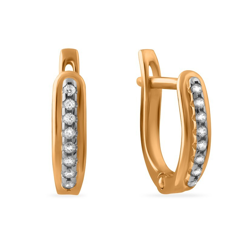 Серьги из золота 585 пробы с Фианит