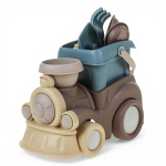 Набор для игры в песок 8 предм. Паровозик, ведерко, 2 лопатки, грабли, сито, 2 формочки, сетка OBL14