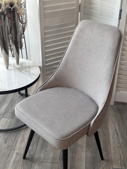 Стул БЕРТИ 360 град. поворот. B22 Серый, велюр / черный каркас, М-City