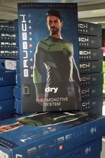 Футболка мужская BRUBECK DRY с длинным рукавом, графит/лимон