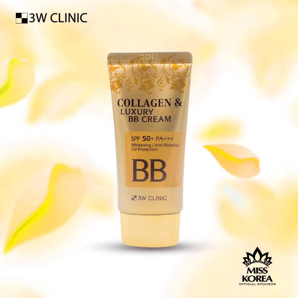 3W Clinic. Антивозрастной ВВ-крем с коллагеном и коллоидным золотом Collagen & Luxury Gold BB Cream SPF50+/PA+++