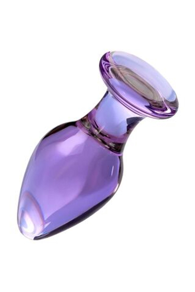 Фиолетовая стеклянная анальная пробка - 10 см. (Цвет: фиолетовый)