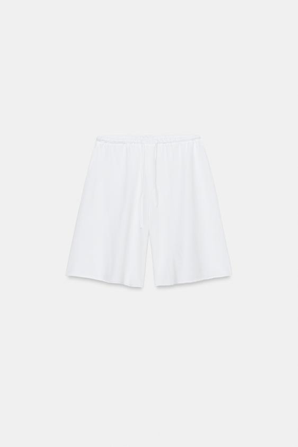 ZARA ХЛОПКОВЫЕ ШОРТЫ НА ШНУРКЕ, БЕЛЫЙ