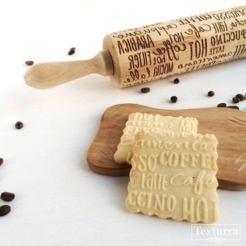 Скалка с узором Кофейная