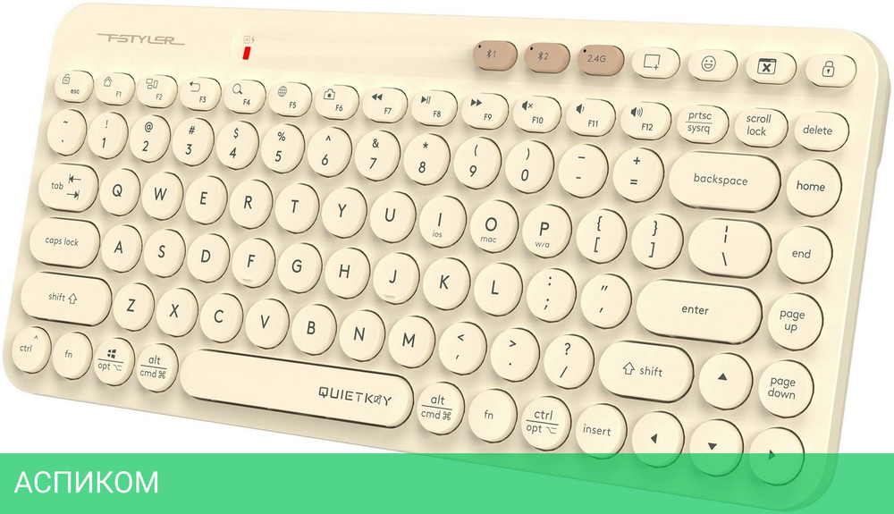 Клавиатура A4Tech Fstyler FBK36C AS бежевый (FBK36C AS)