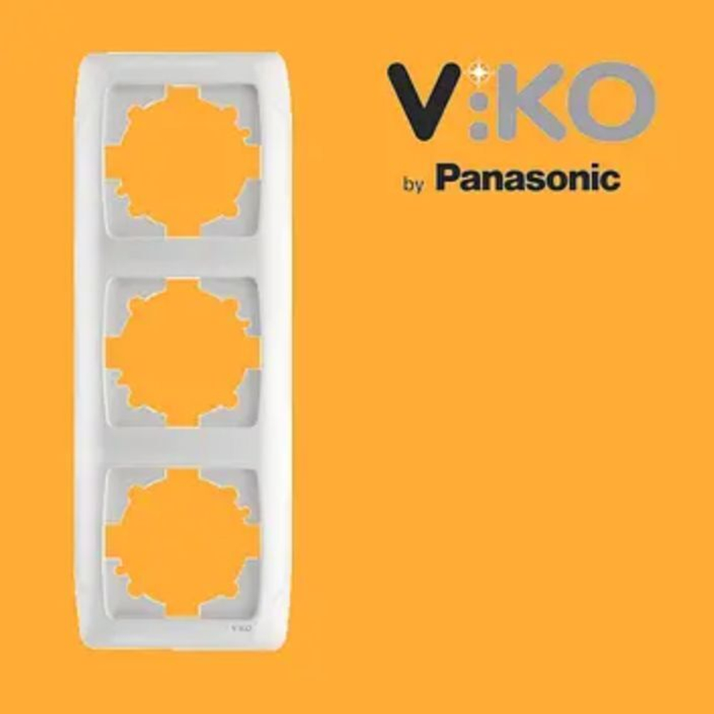 Рамка 3-я вертикальная белый Viko Carmen