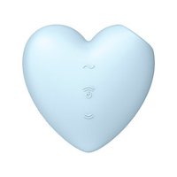Голубой вибромассажер 7,5см с вакуум-волновой стимуляцией Satisfyer Cutie Heart