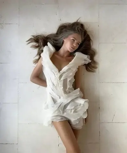 Платье короткое Флёр цвет, Молочный