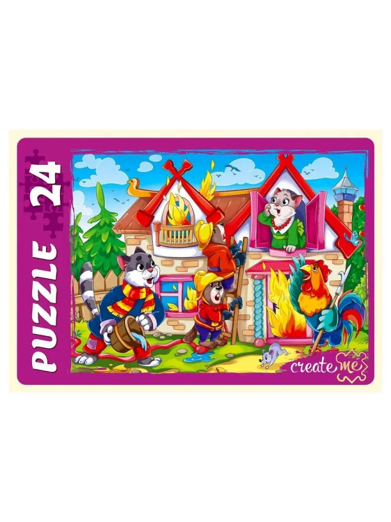 Пазл для детей 2 3 4 лет Кошкин дом 24 элементов