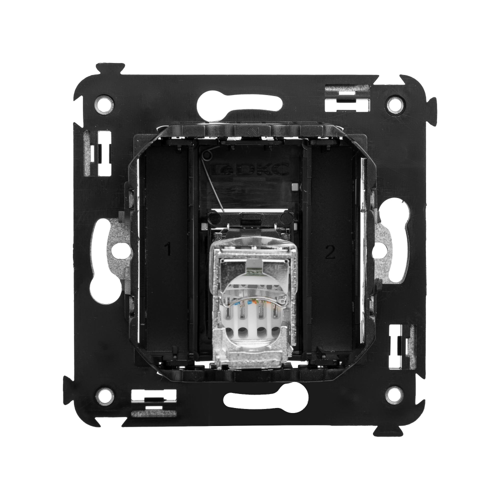 Компьютерная розетка RJ-45 в стену, кат.6 одинарная экранированная, "Avanti", "Черный квадрат"