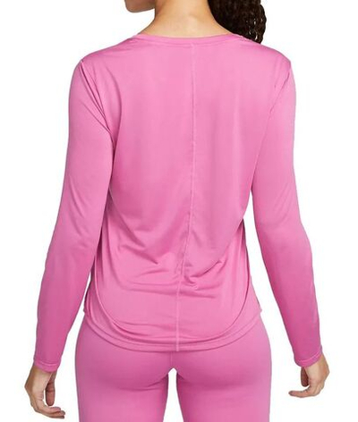 Женская теннисная футболка (dł. Рукава) Nike Dri-FIT One Standard Fit Top - cosmic fuchsia/white