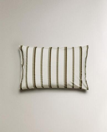 ZARA HOME (300 НИТЕЙ) НАВОЛОЧКА В ПОЛОСКУ, ЖЕЛТОВАТО-БЕЛЫЙ
