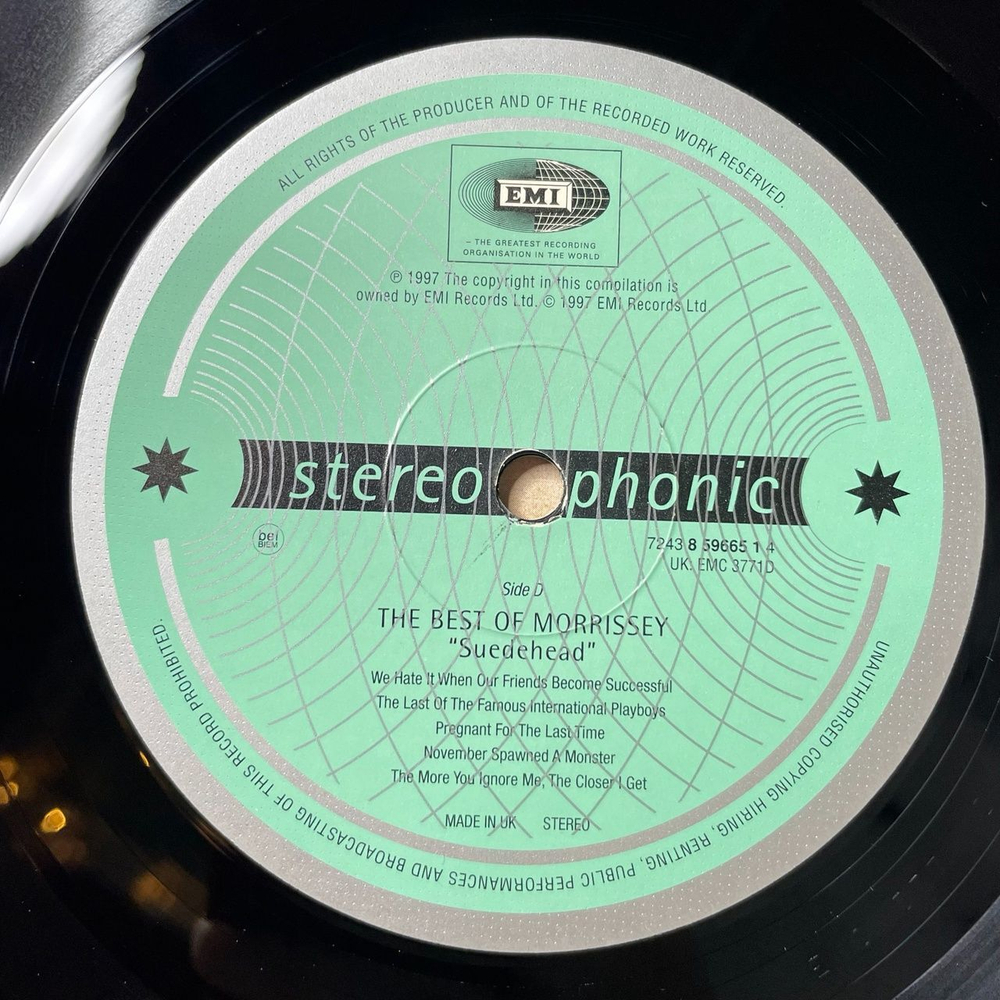Винтажная виниловая пластинка LP Suedehead The Best Of Morrissey (UK 1997)