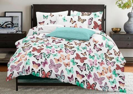 Комплект постельного белья 1.5 сп БЯЗЬ "Бабочки новые" (нав. 70х70 или 50х70)