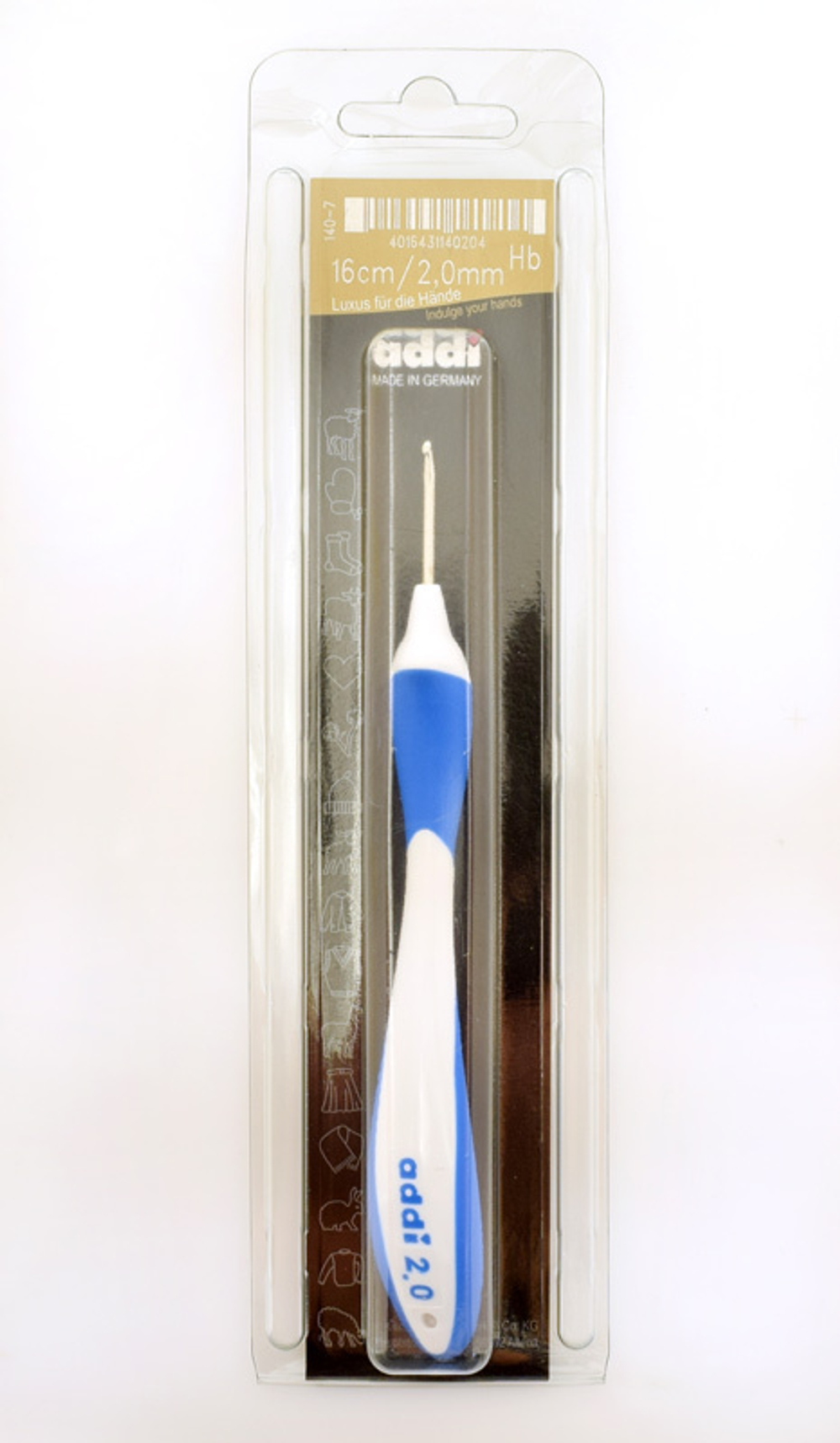 Крючок, вязальный с эргономичной пластиковой ручкой addiSwing № 2, 16 см