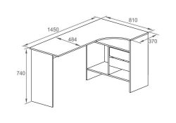 Письменный стол СПм-25 145х81х74 правый белый
