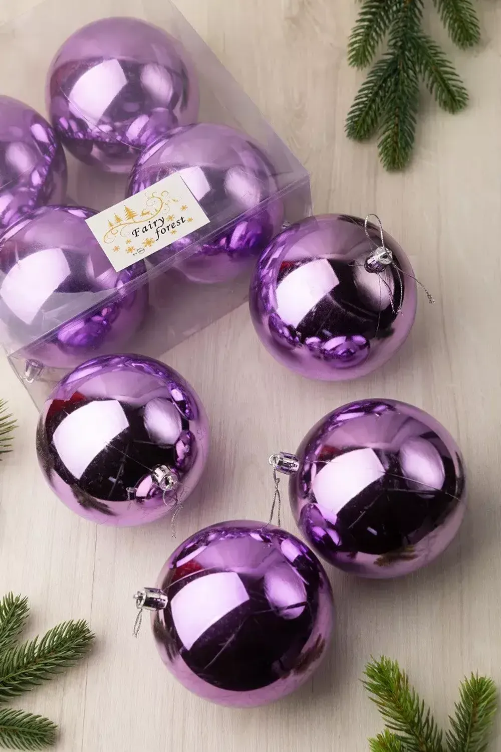 Набор новогодних шаров (4 шт) - перламутр