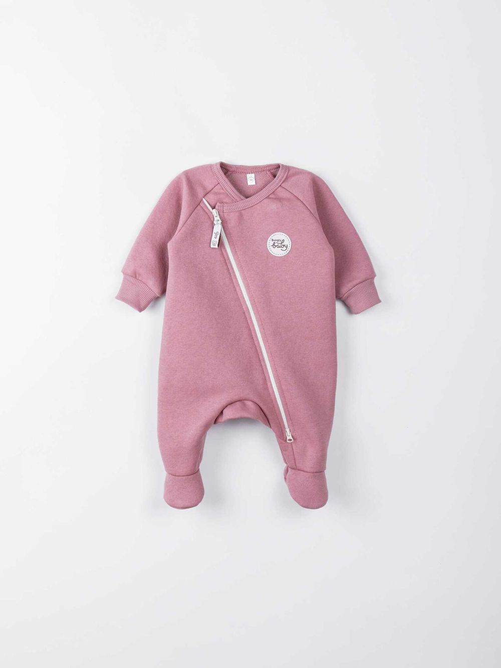 Комбинезон-косуха с закрытой ножкой "Дымчатая роза" утепленный 0+