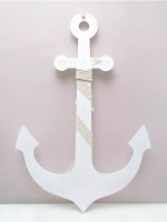 Декор на стену для интерьера "Якорь с канатом" 77 см