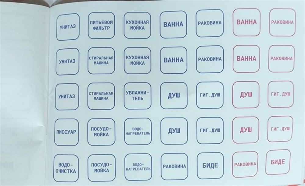 Комплект наклеек "Водоснабжение и отопление" VALFEX