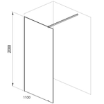 Душевая перегородка Ravak Walk-In Wall 110 GW9WD0300Z1 профиль Черный стекло Transparent