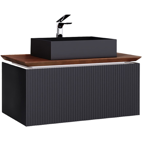 Тумба с раковиной Jorno Strong 100 см Str.01.100/P/A серая