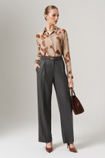 23087 Блузка женская (бежевый принт)