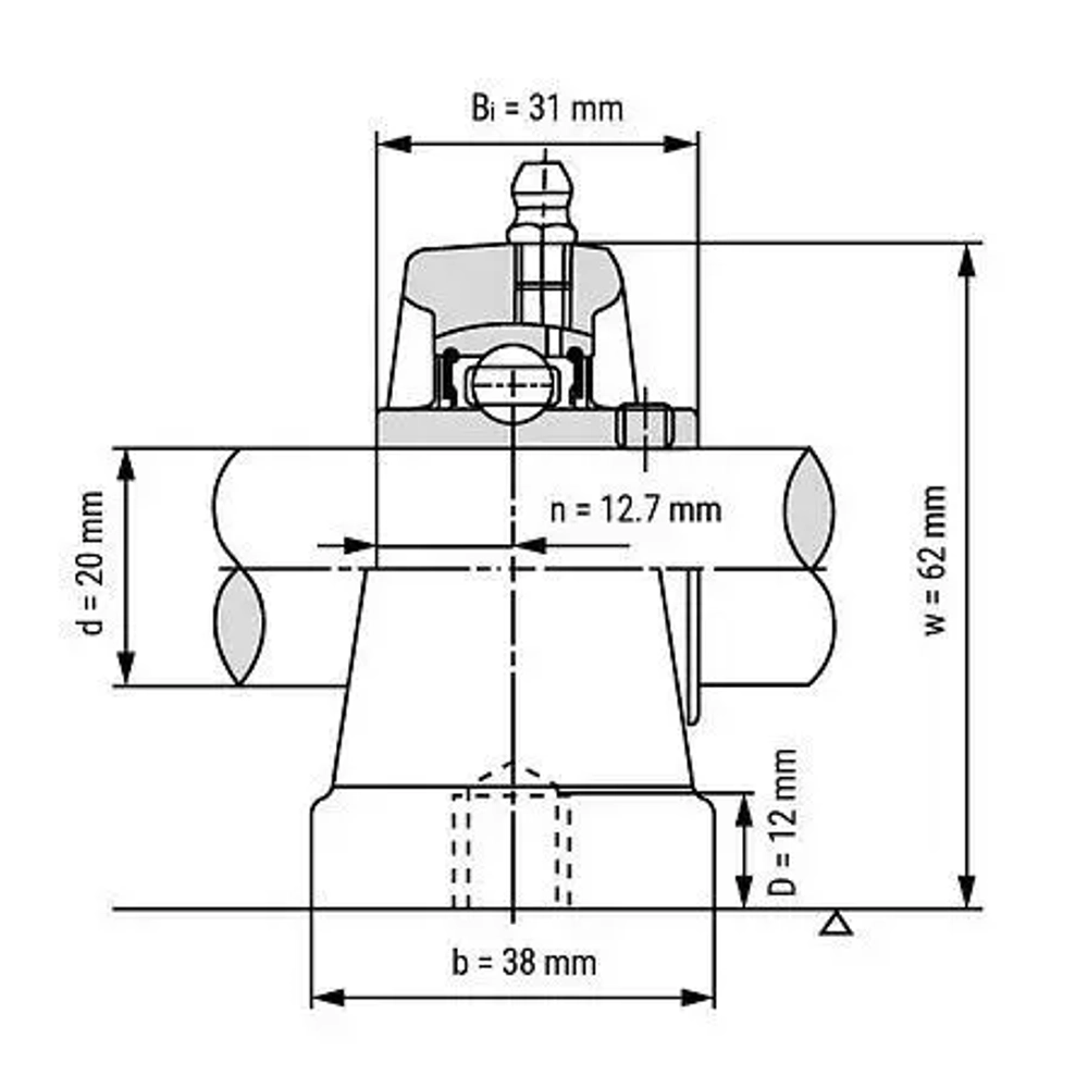 Подшипниковый узел UCPA204 TECHNIX (d20)