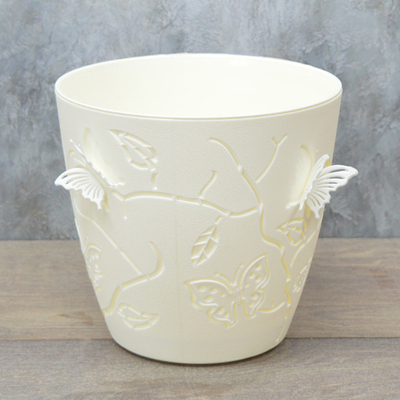 Горшок цветочный Butterflies 2,5л D175мм, молочный туман